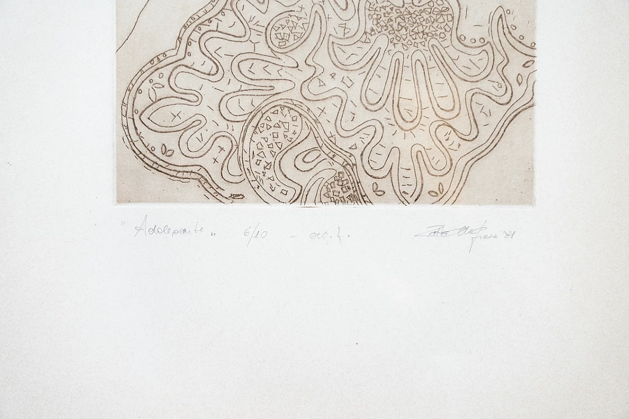 Adolescente - Enigma, coppia di disegni a inchiostro, anni '80 2