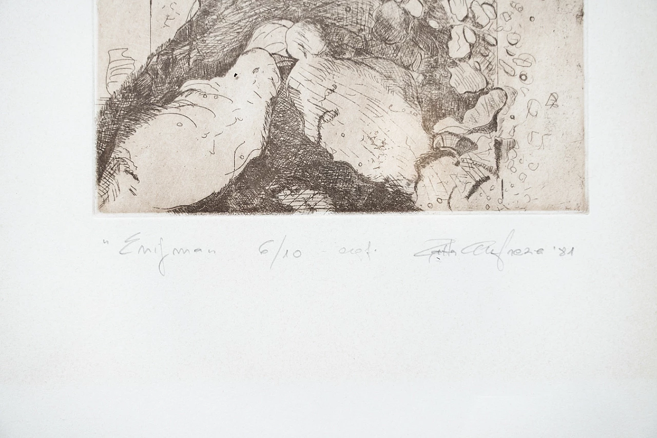 Adolescente - Enigma, coppia di disegni a inchiostro, anni '80 3