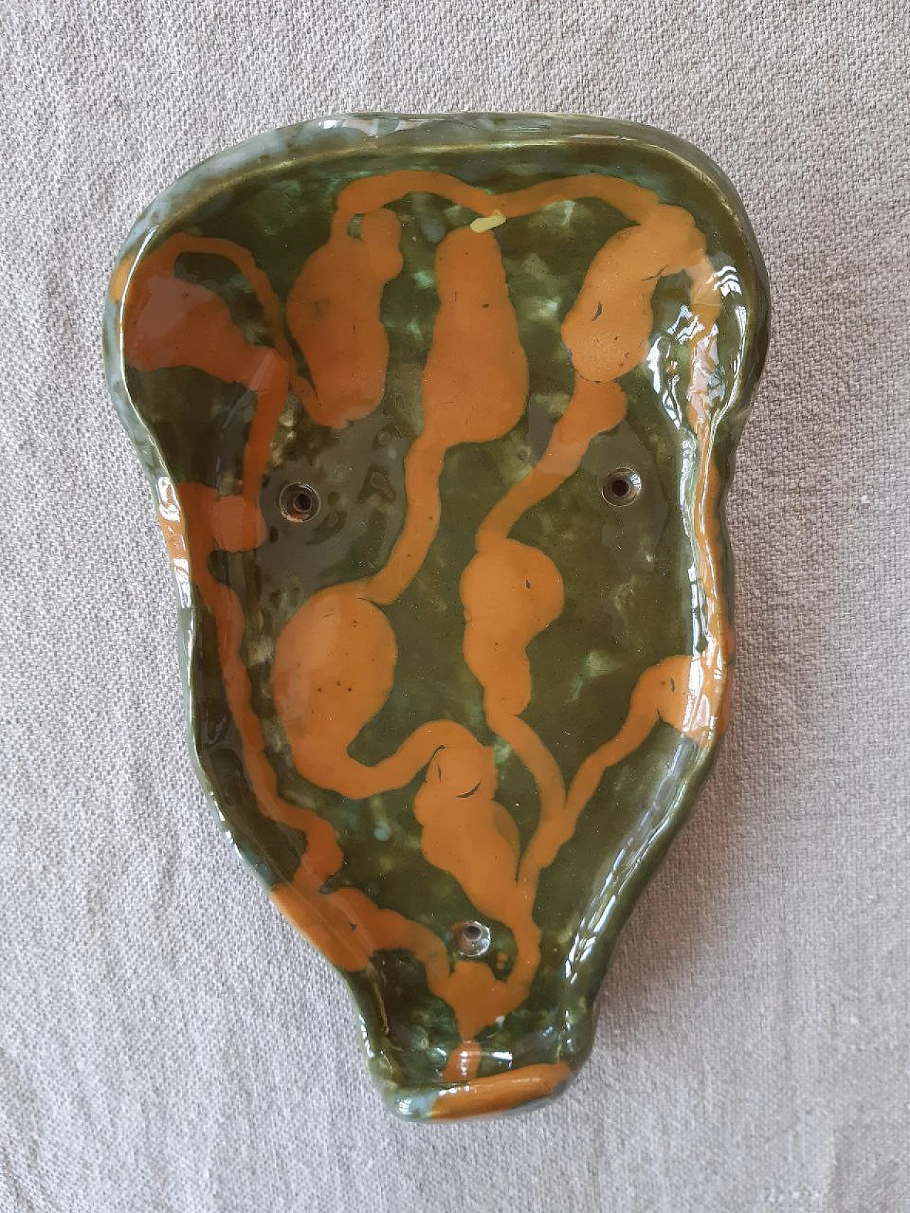 Coppia di Appendiabiti da parete in ceramica smaltata, anni '50 2