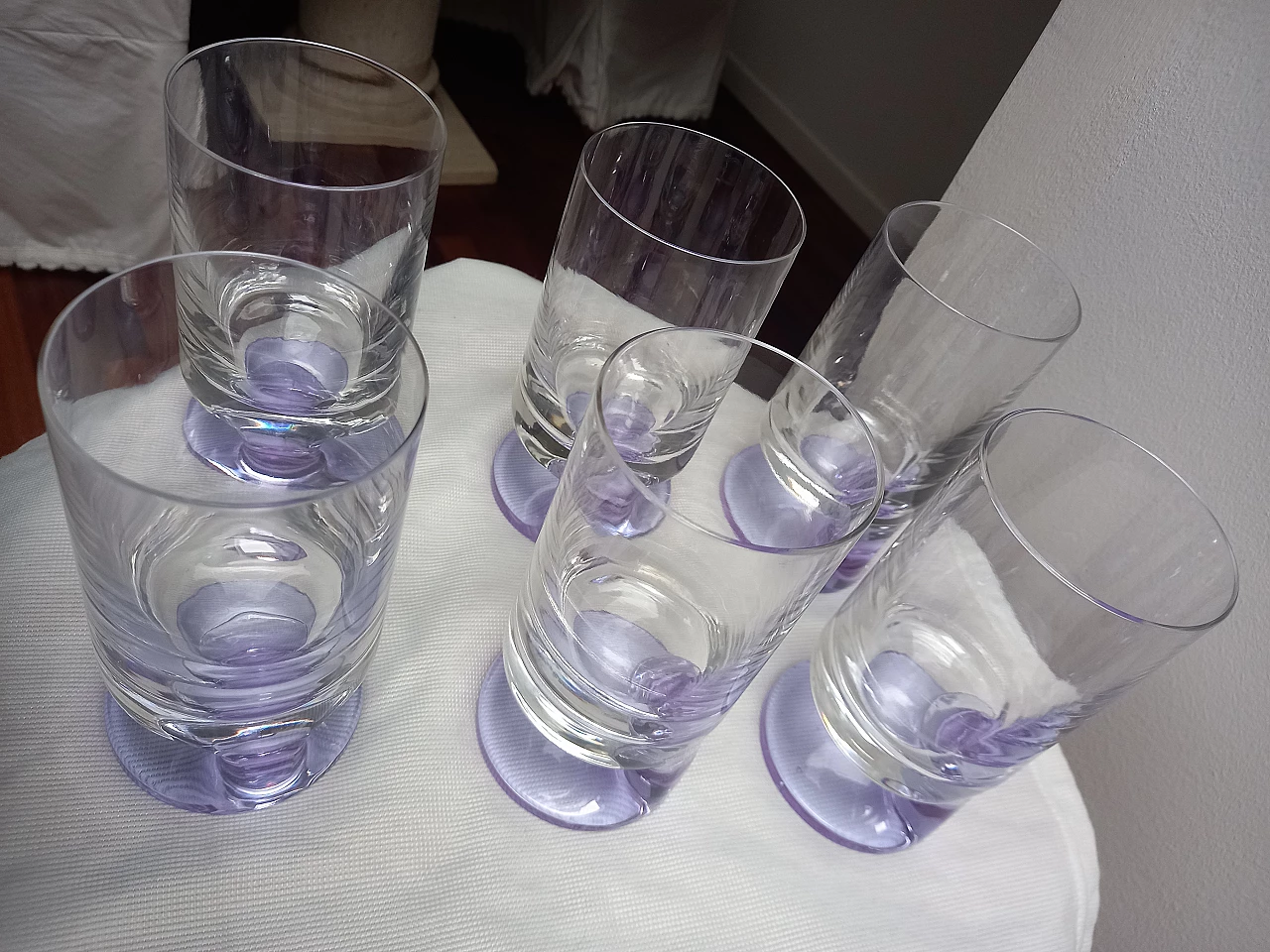 6 bicchieri in cristallo & secchiello ghiaccio di J. Colombo, anni '40 2