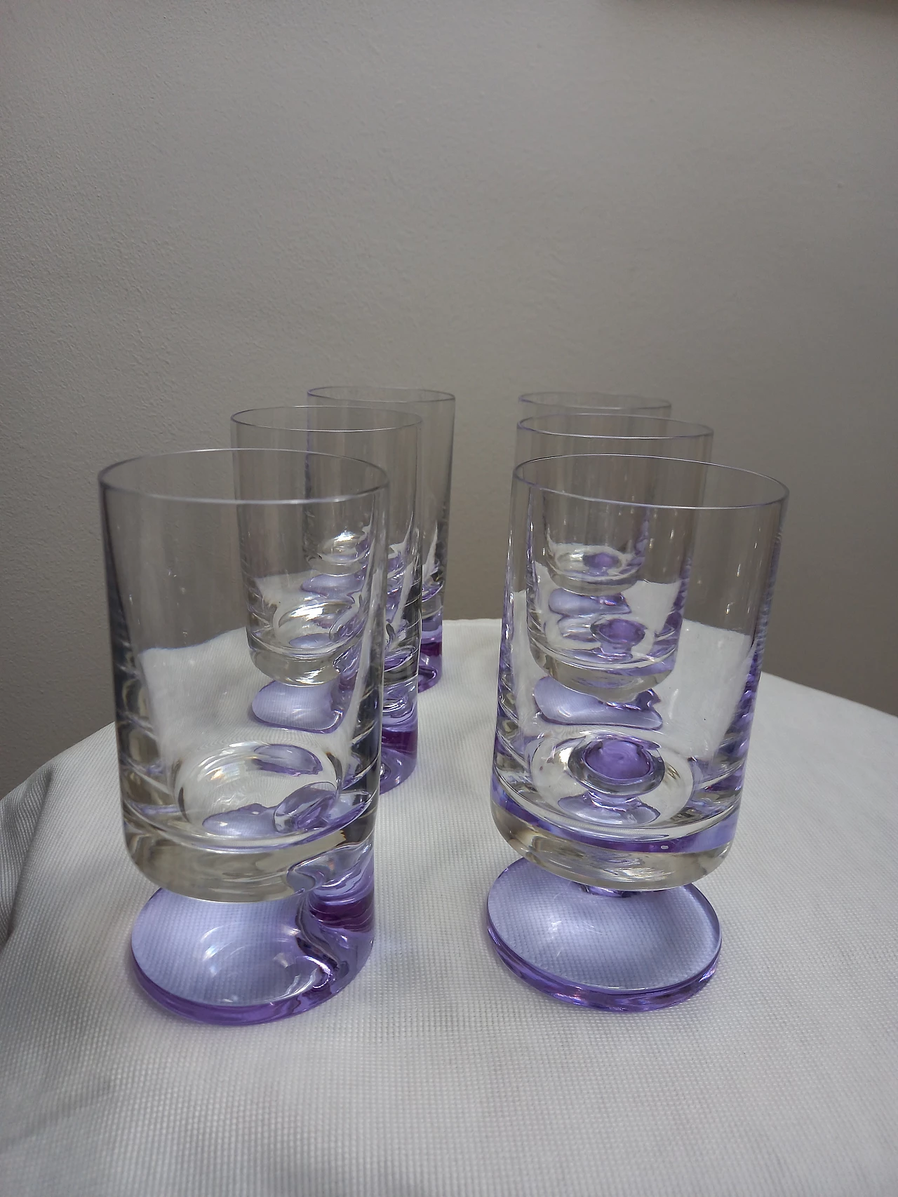 6 Crystal glasses and ice bucket by J. Colombo, 1940s 3