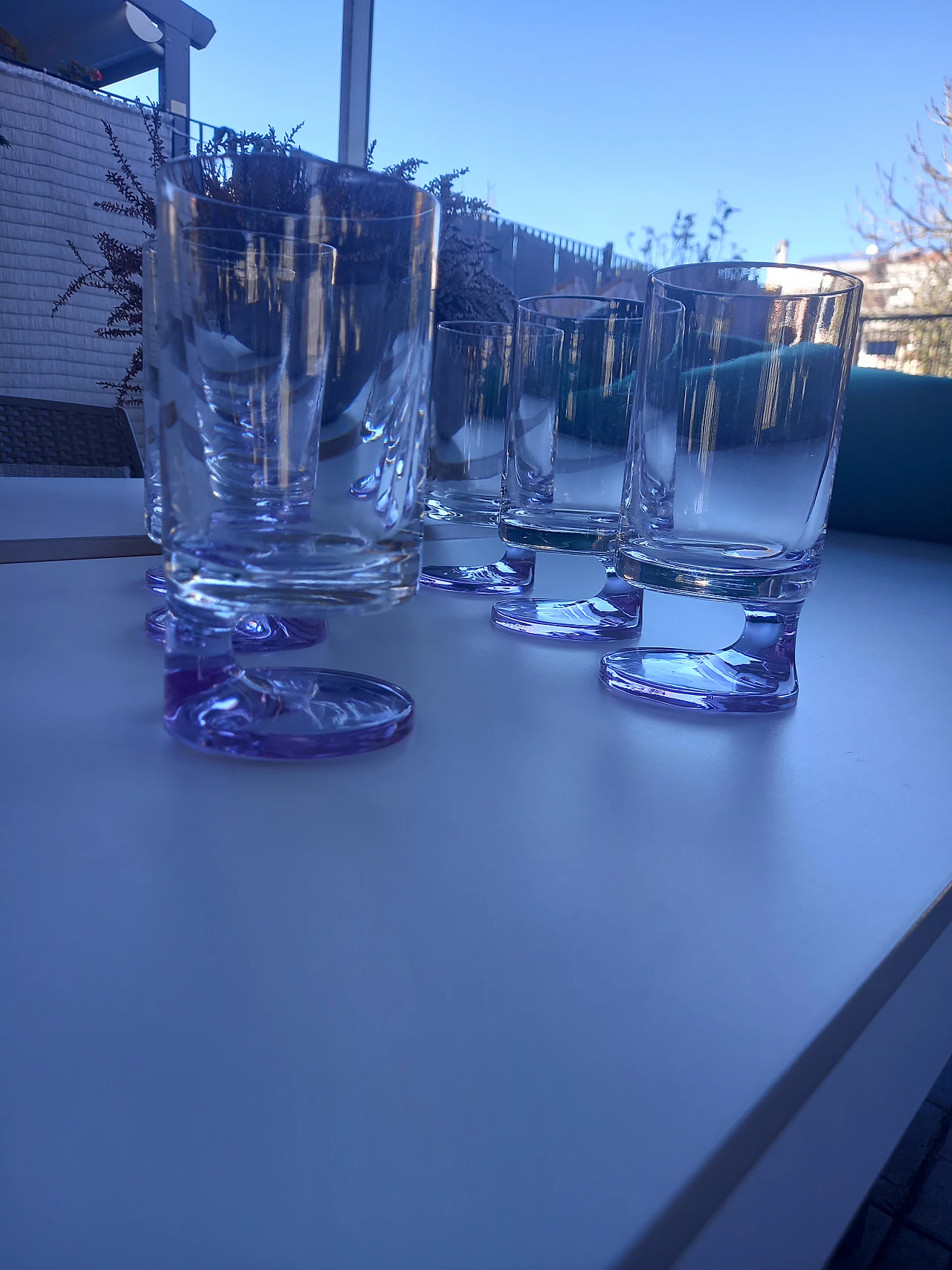 6 Crystal glasses and ice bucket by J. Colombo, 1940s 9