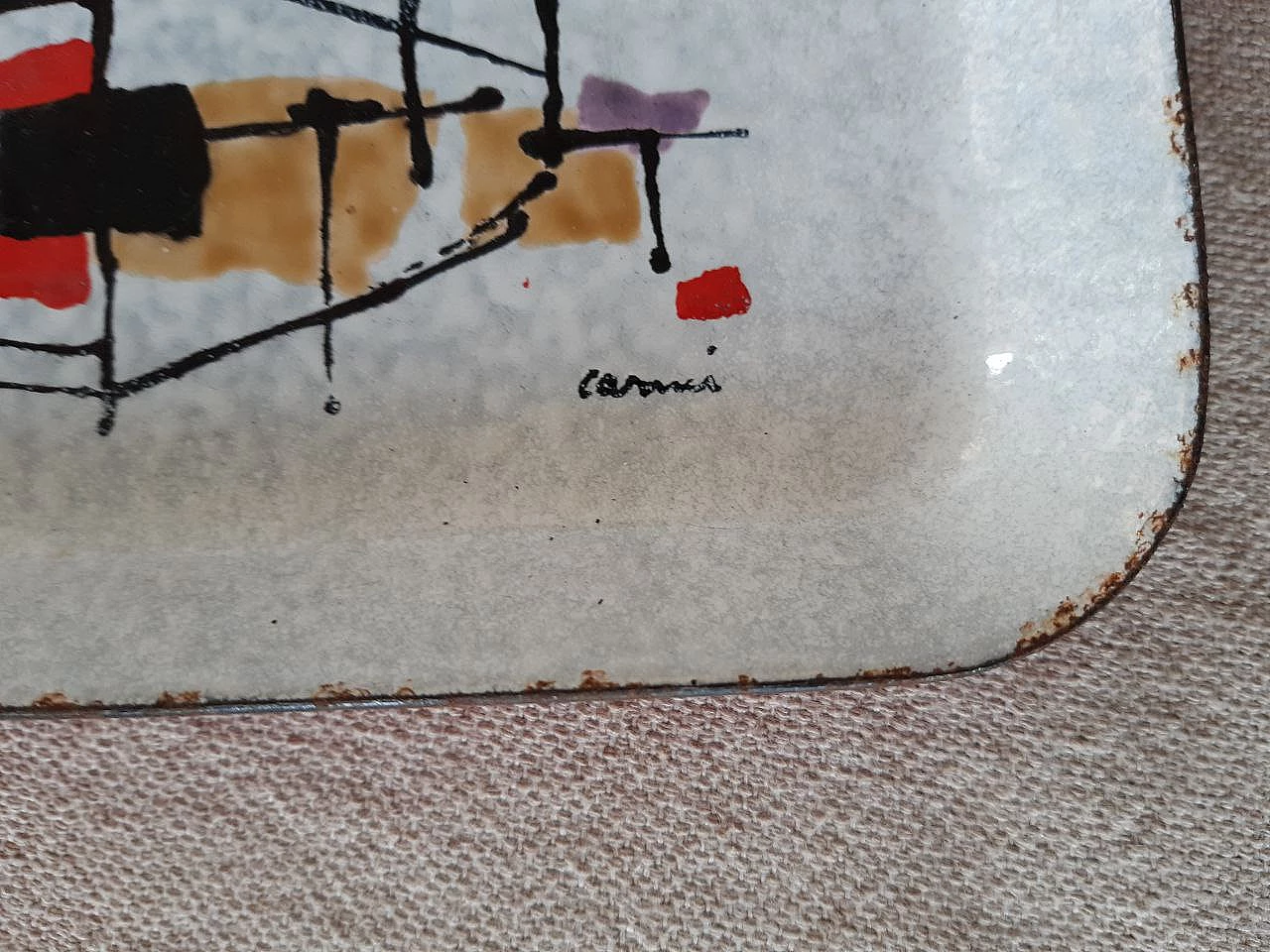 Vassoio smaltato di Eugenio Carmi per Lamierino Cornigliano, anni '50 5