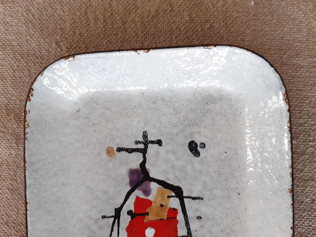 Vassoio smaltato di Eugenio Carmi per Lamierino Cornigliano, anni '50 6