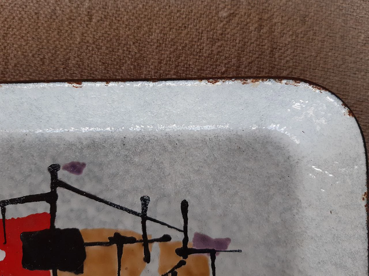 Vassoio smaltato di Eugenio Carmi per Lamierino Cornigliano, anni '50 8