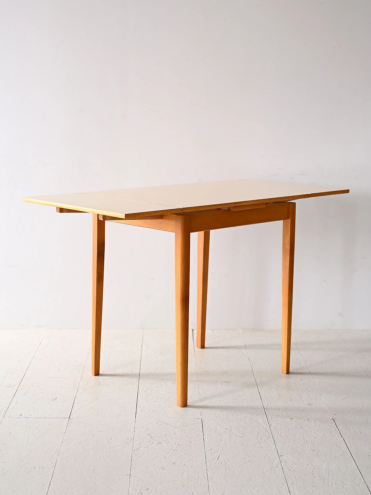 Scandinavian extendable birchwood table with formica top, 1960s 5