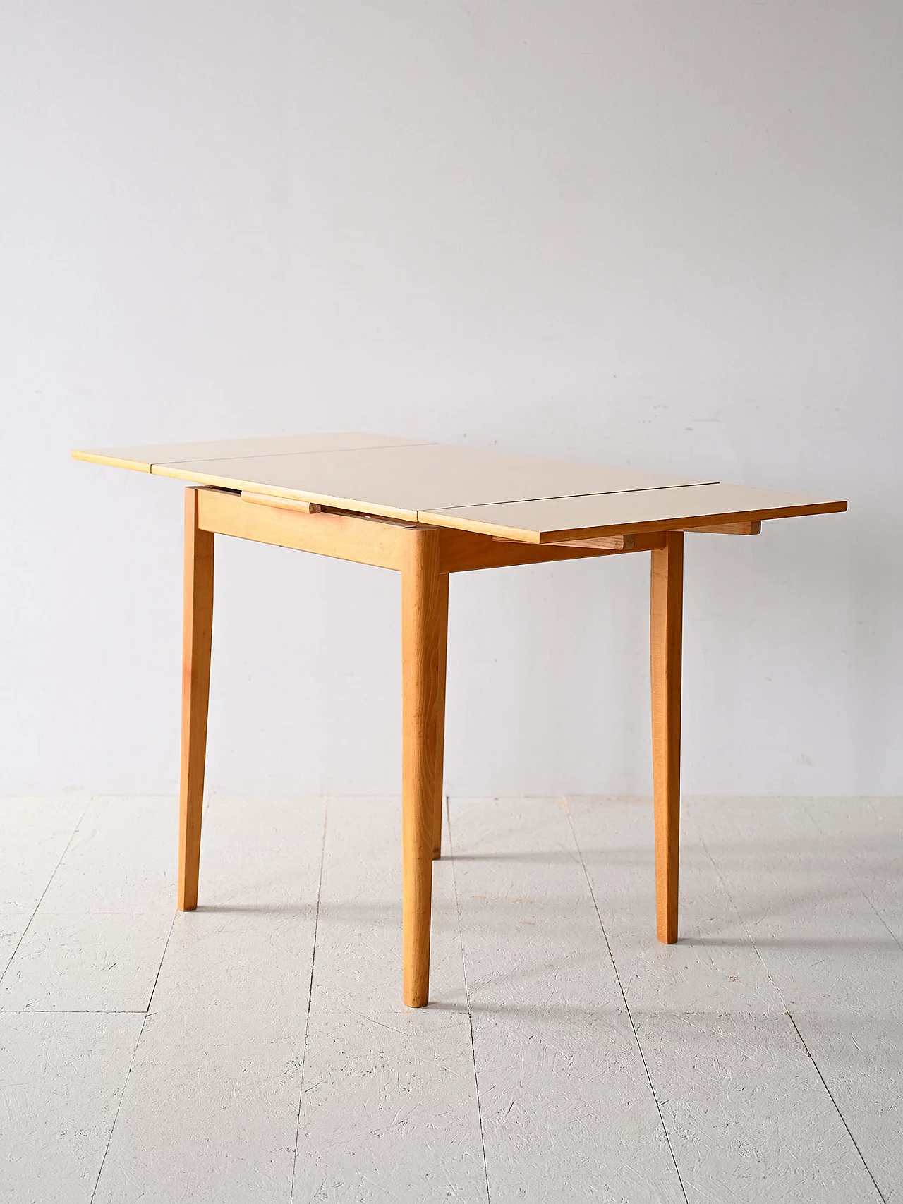 Scandinavian extendable birchwood table with formica top, 1960s 6