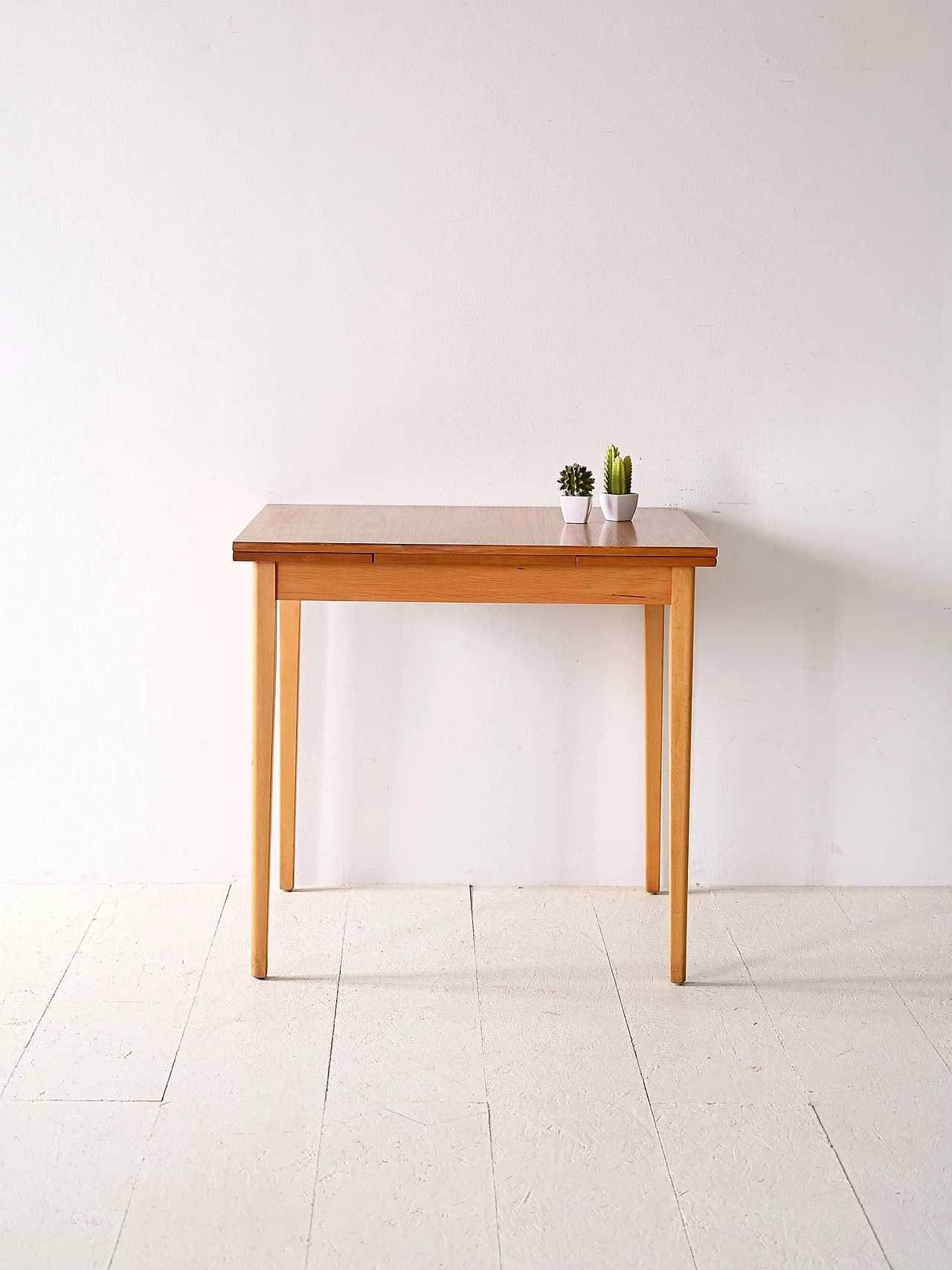 Extendable wooden square table with formica top, 1950s 2