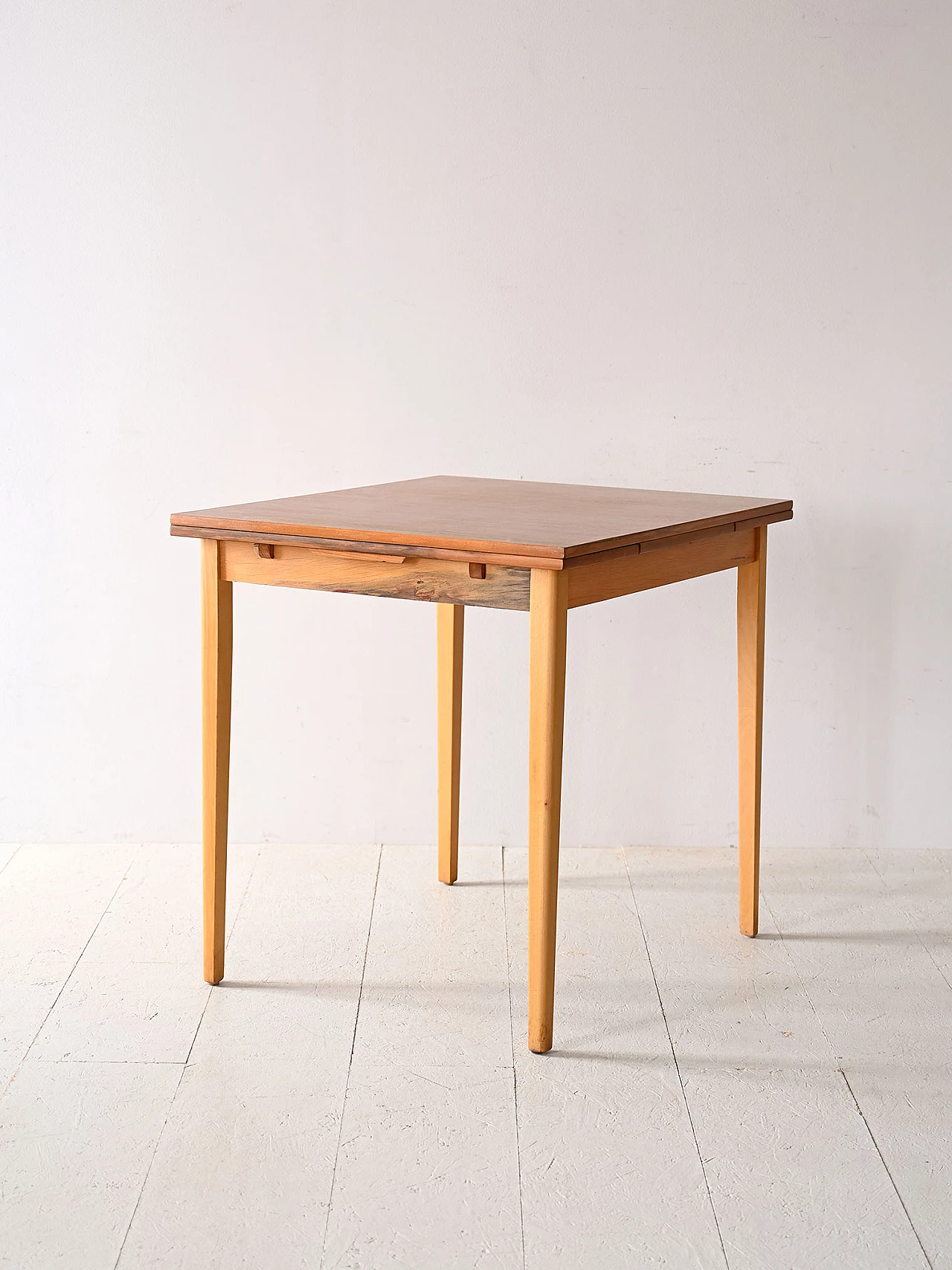 Extendable wooden square table with formica top, 1950s 3
