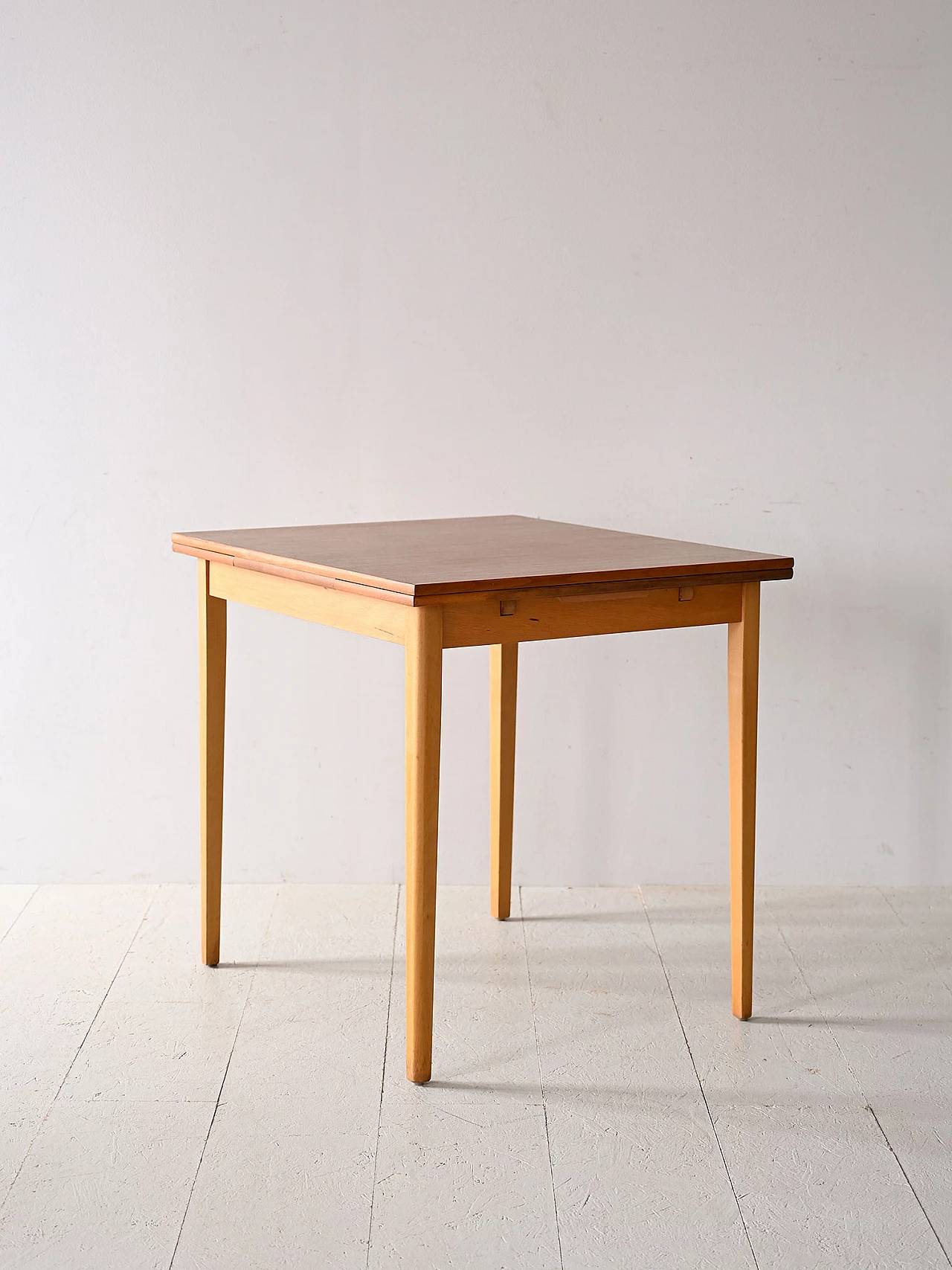 Extendable wooden square table with formica top, 1950s 4