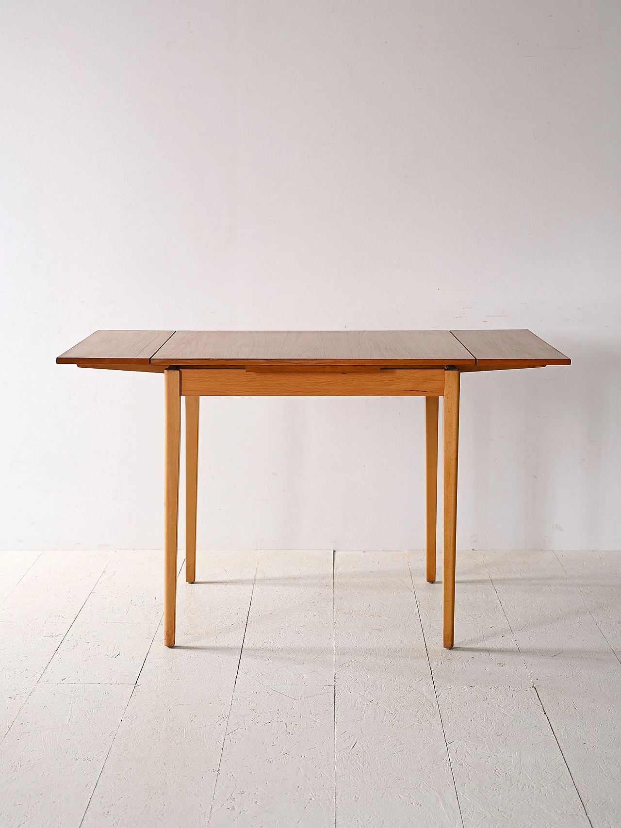 Extendable wooden square table with formica top, 1950s 5