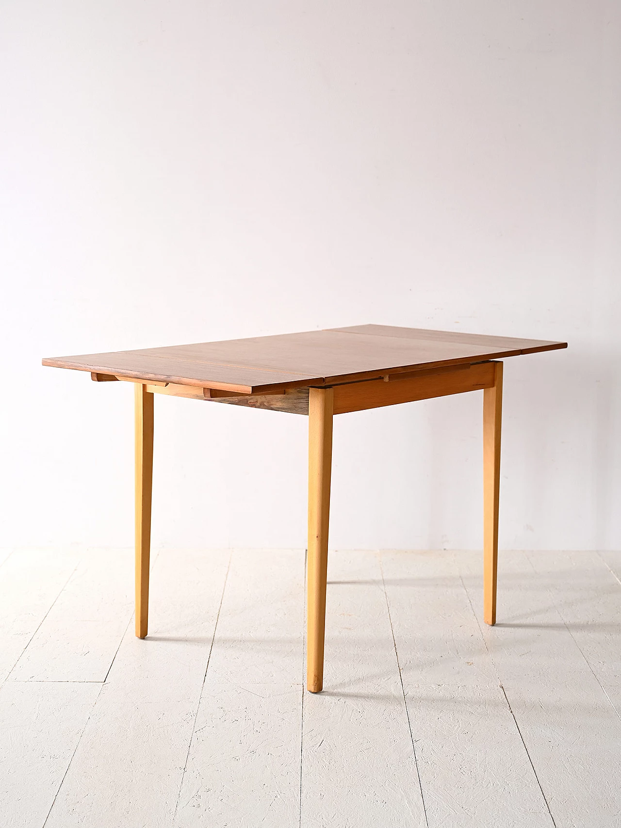 Extendable wooden square table with formica top, 1950s 6