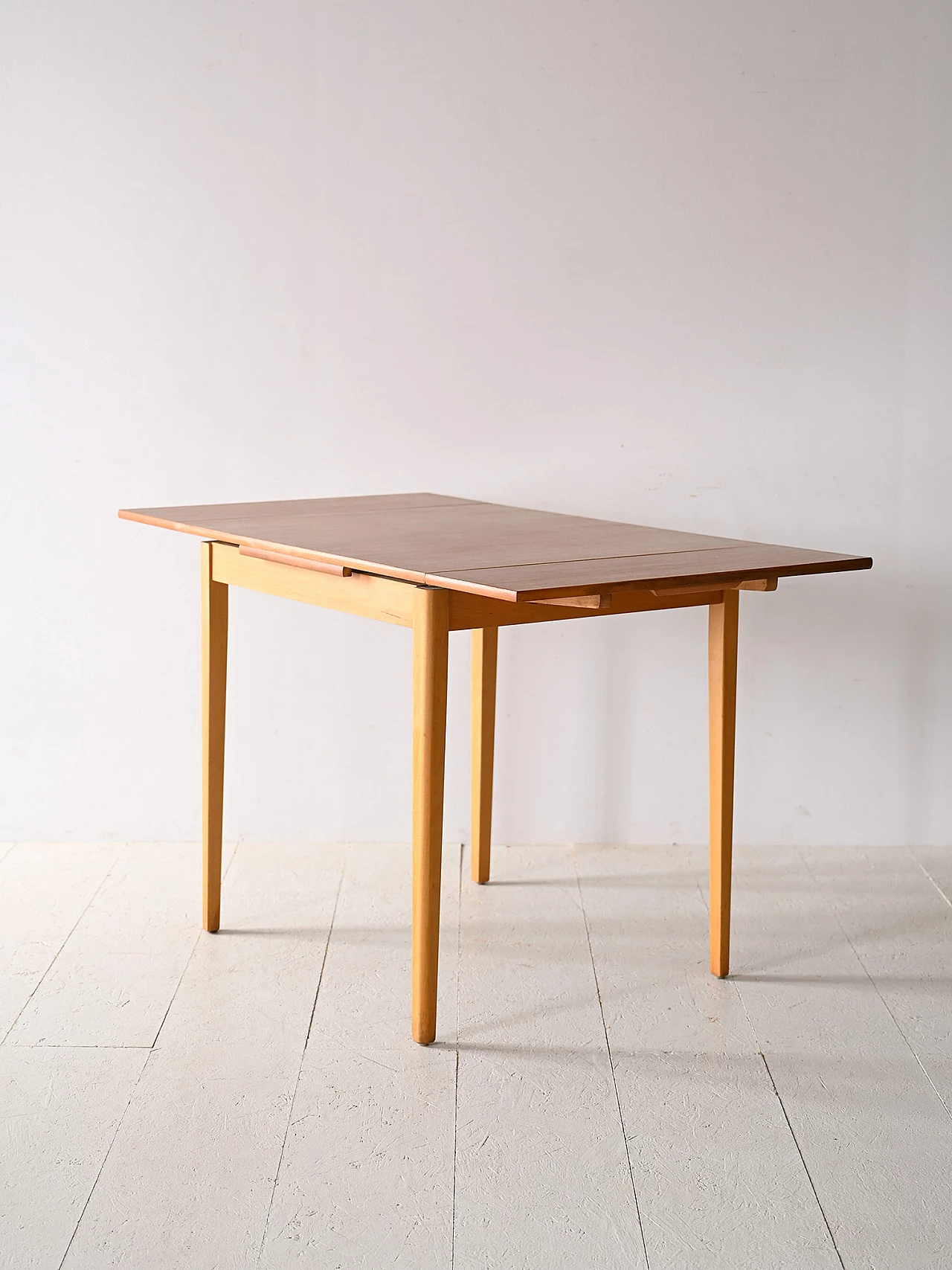 Extendable wooden square table with formica top, 1950s 7