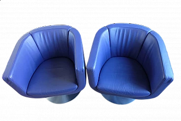 Pair of Tulip blue armchairs by Jeffrey Bernett for B&B, 2008