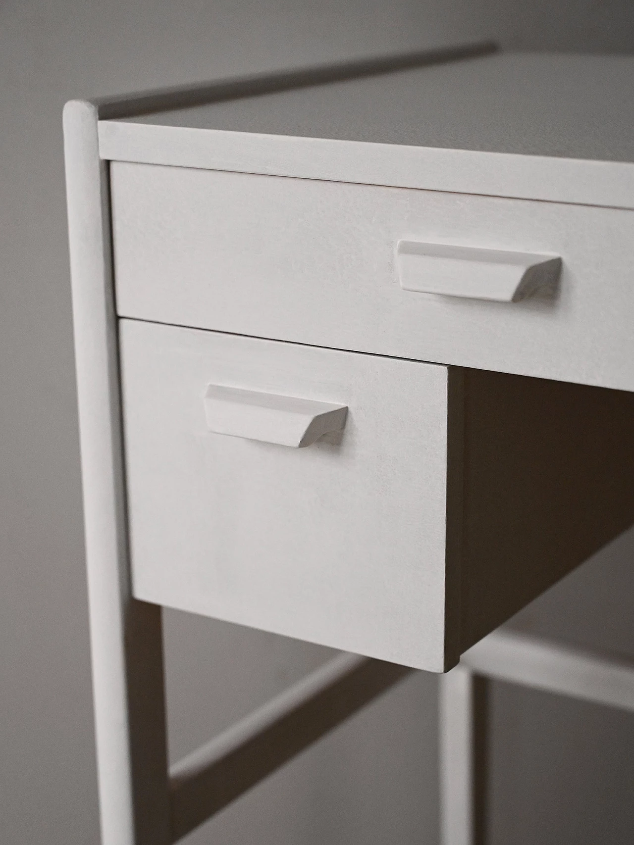 Scandinavian vanity table in painted white teak, 1960s 7