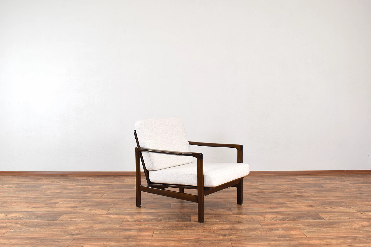 Pair of armchairs in beechwood by Zenon Bączyk, 1960s 5