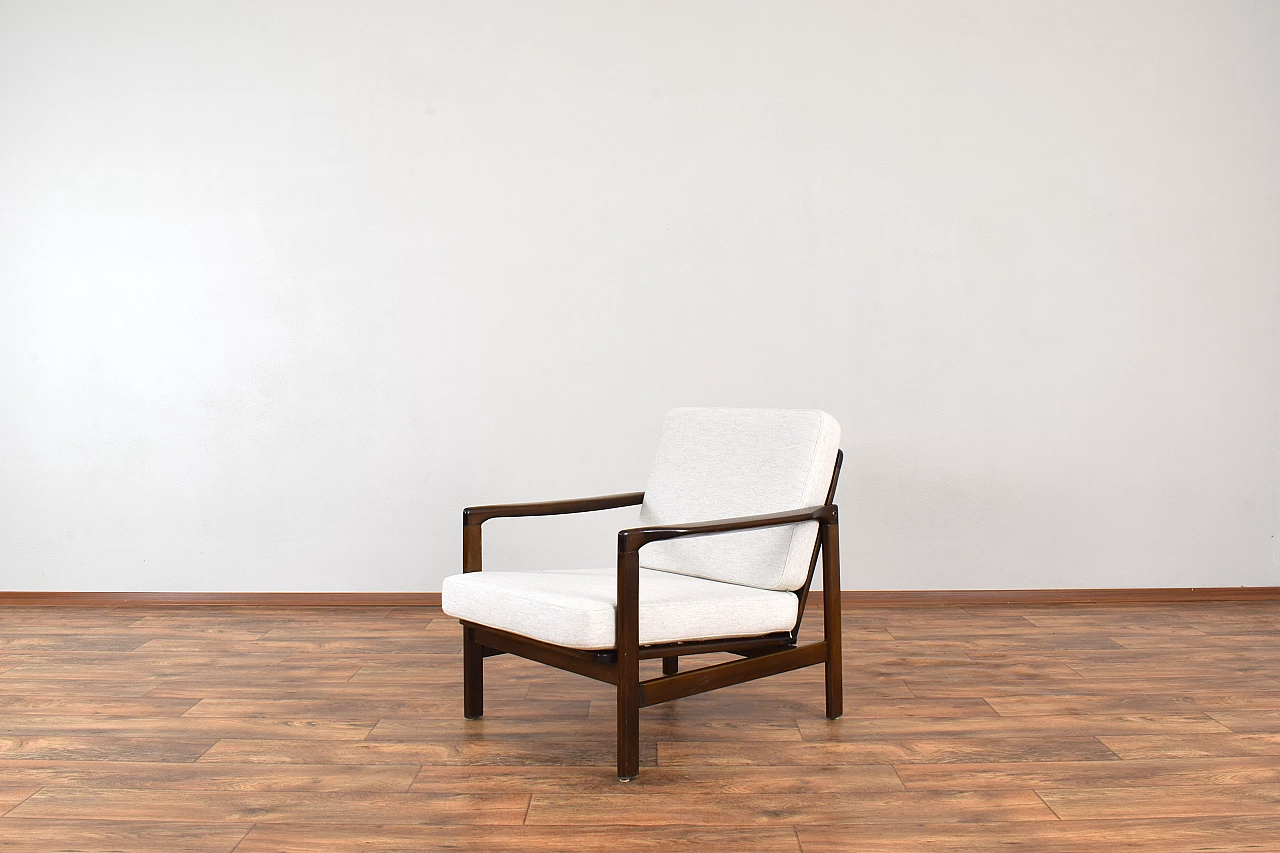 Pair of armchairs in beechwood by Zenon Bączyk, 1960s 6