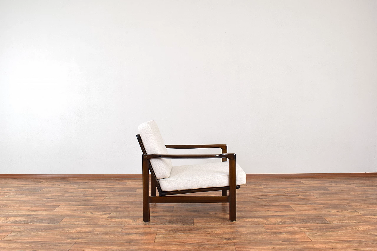 Pair of armchairs in beechwood by Zenon Bączyk, 1960s 8