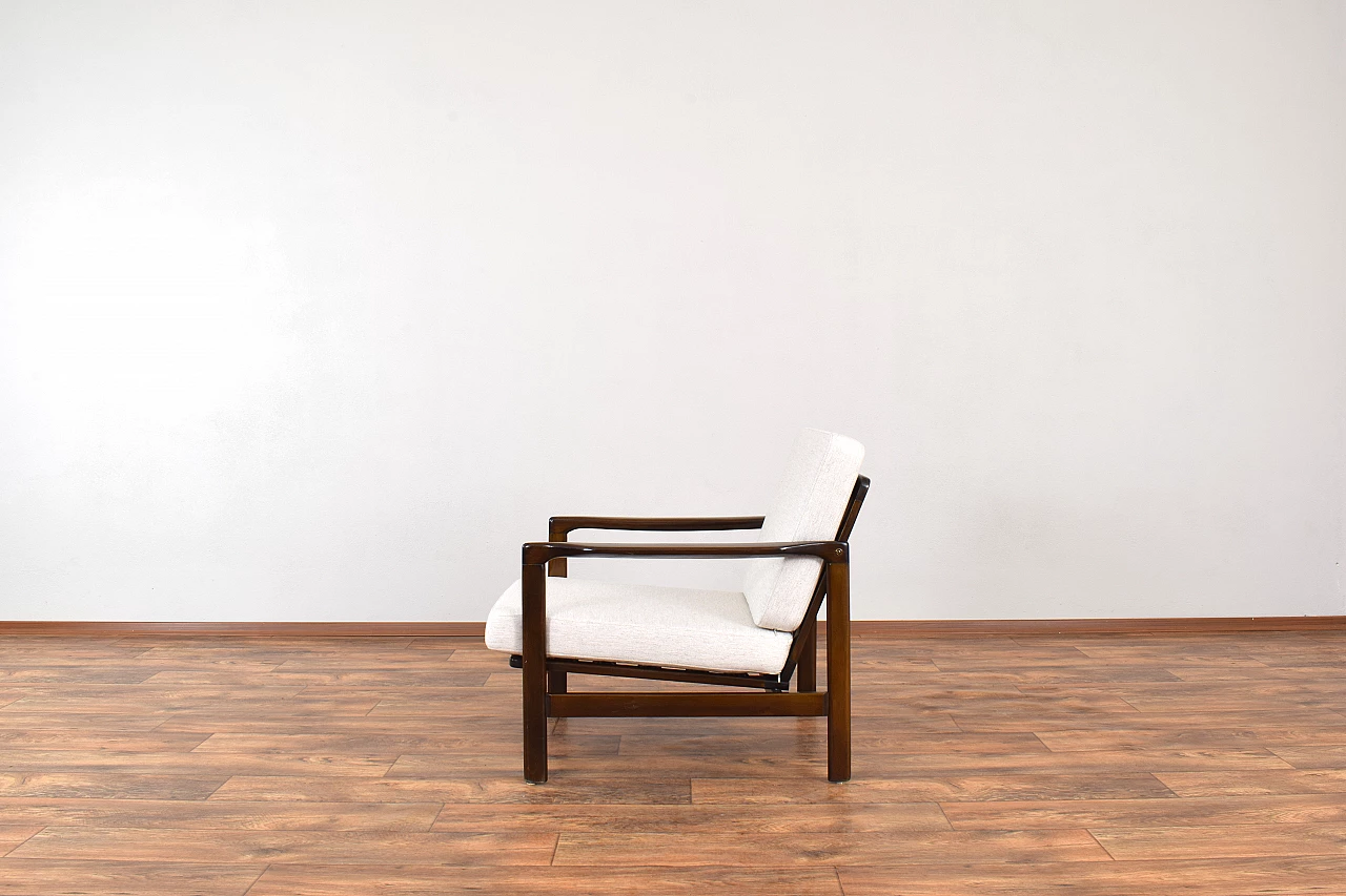 Pair of armchairs in beechwood by Zenon Bączyk, 1960s 9
