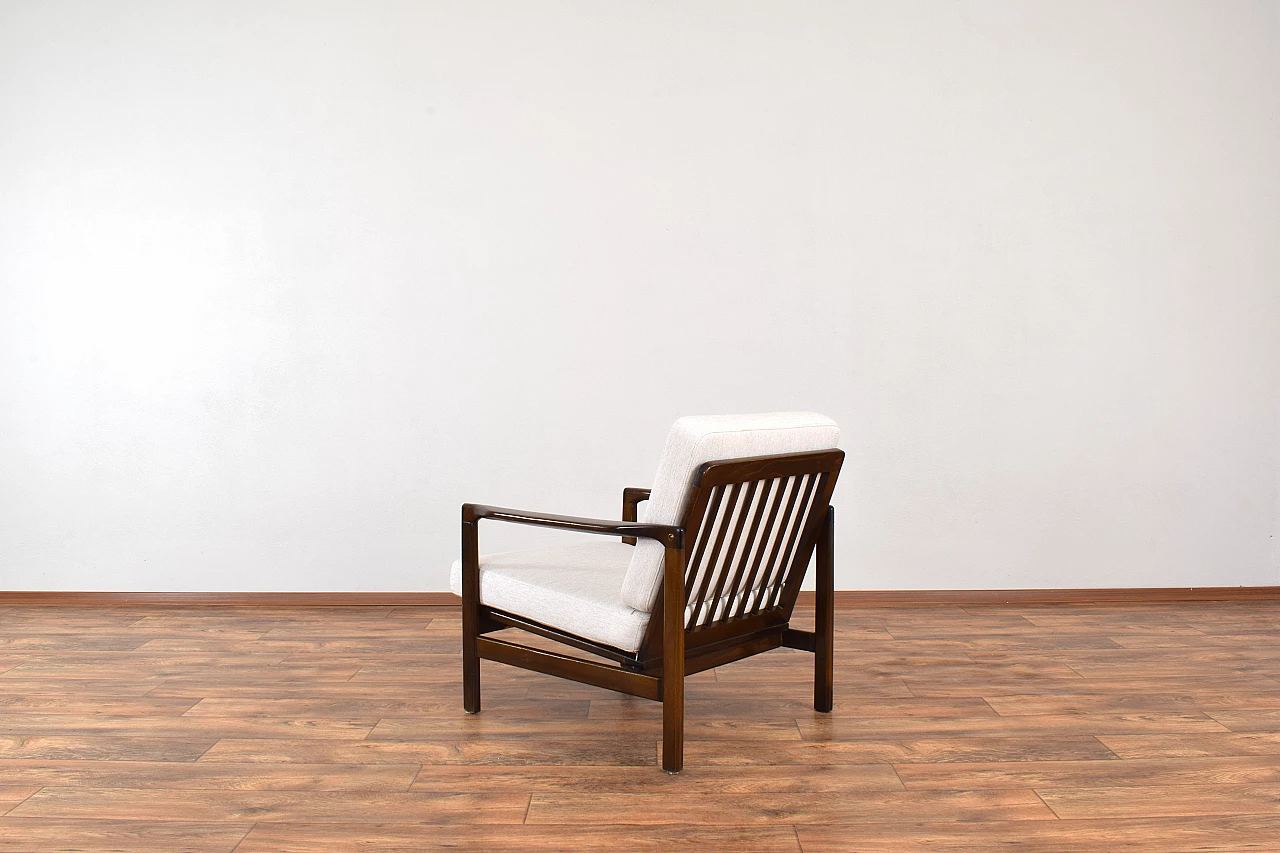 Pair of armchairs in beechwood by Zenon Bączyk, 1960s 11
