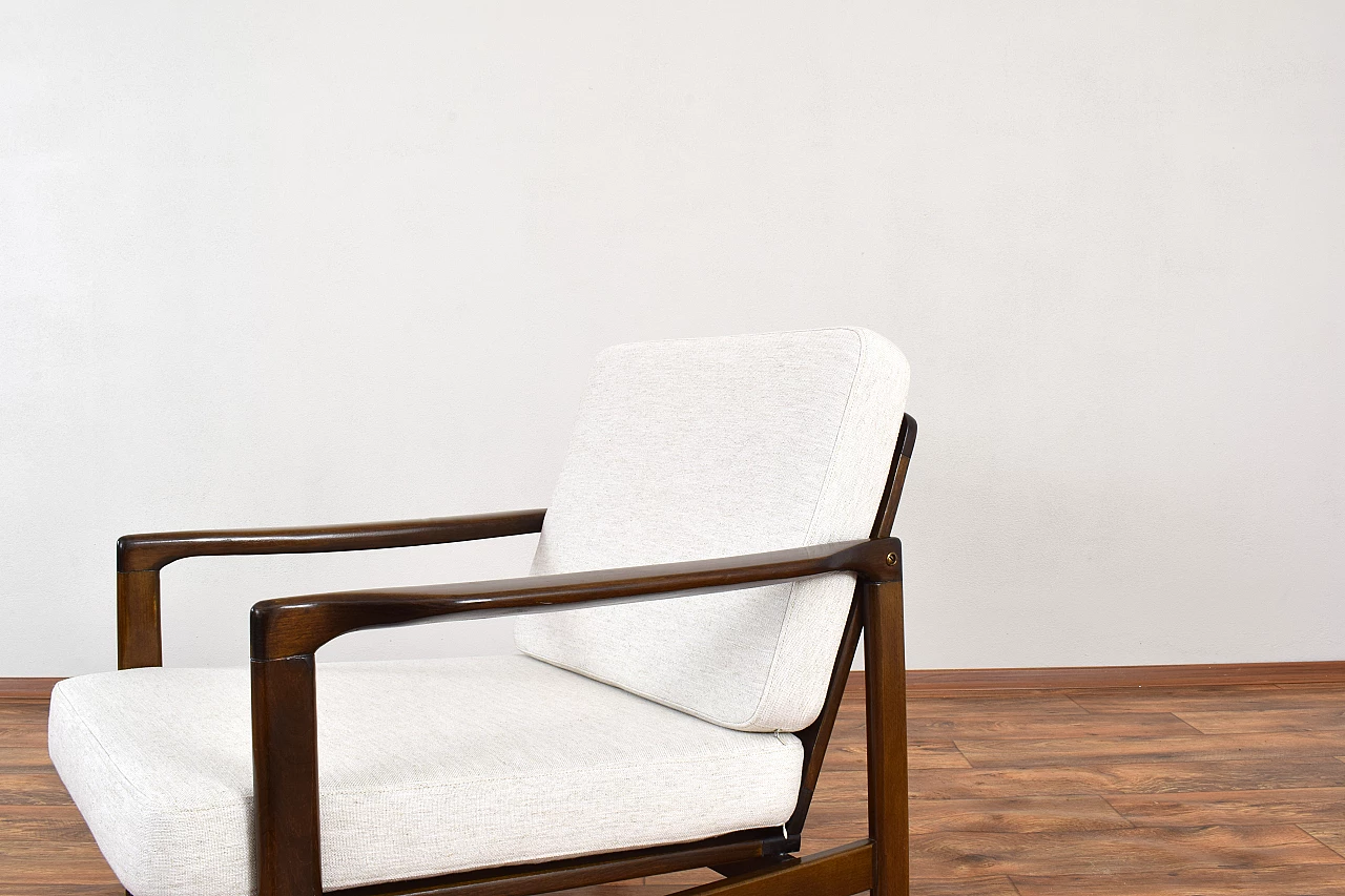 Pair of armchairs in beechwood by Zenon Bączyk, 1960s 13