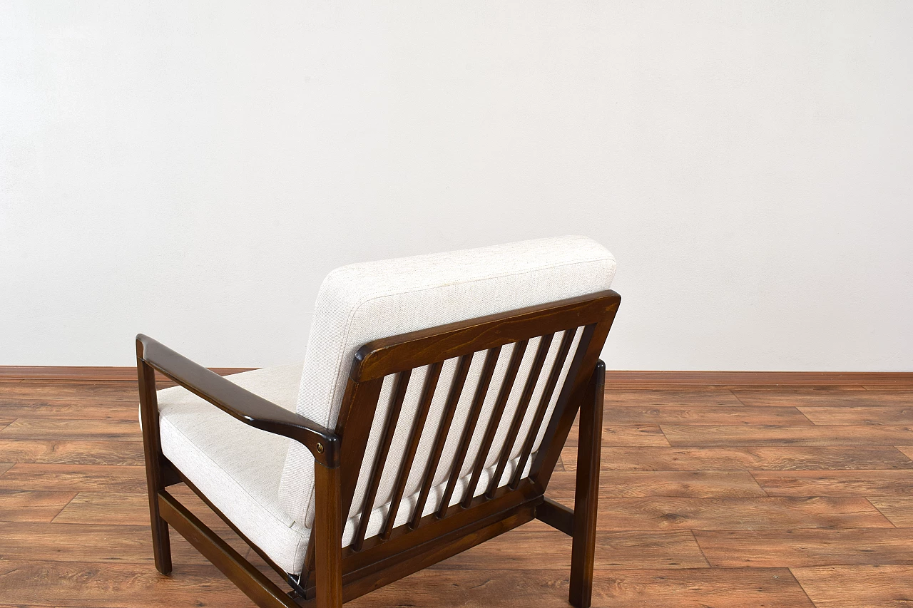 Pair of armchairs in beechwood by Zenon Bączyk, 1960s 16