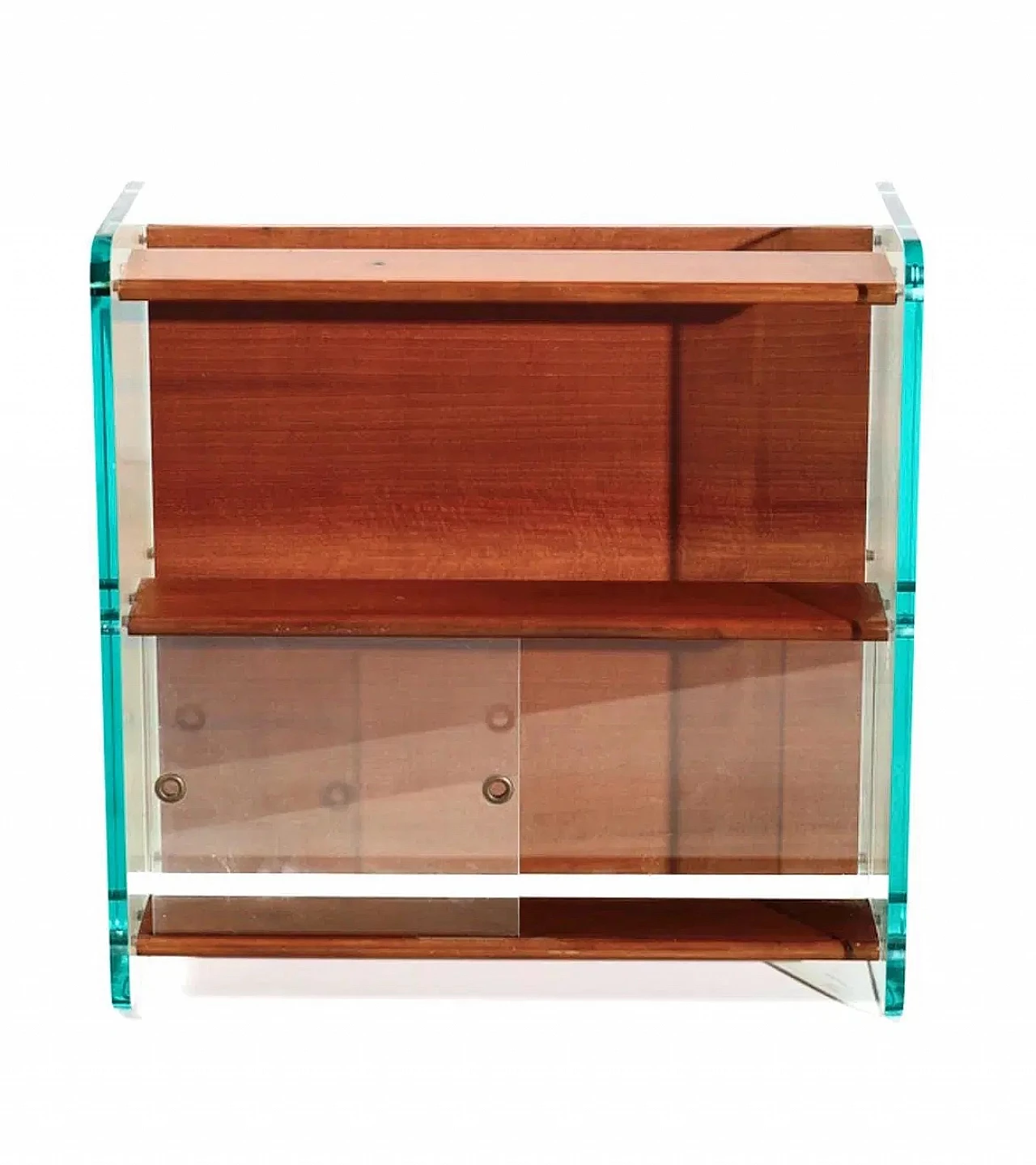 Wooden and glass bookcase by Parigi & Prina for Rimadesio, 1960s 1