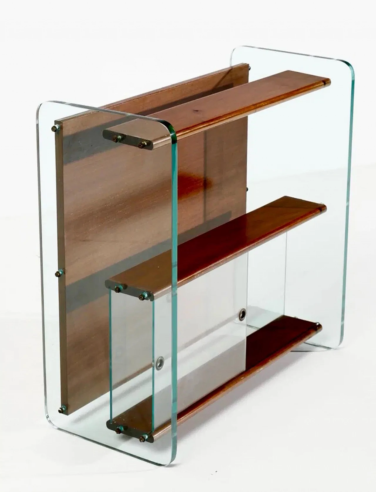Wooden and glass bookcase by Parigi & Prina for Rimadesio, 1960s 2