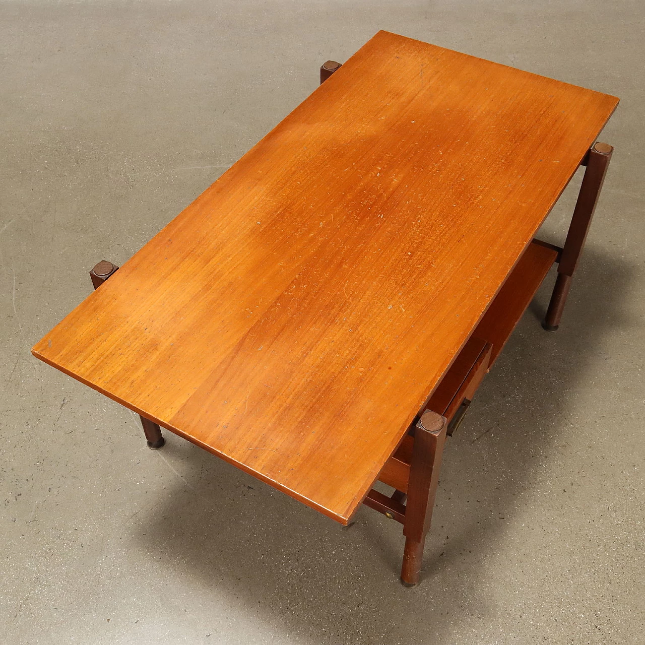Coffee table in teak veneer with drawer, 1960s 6