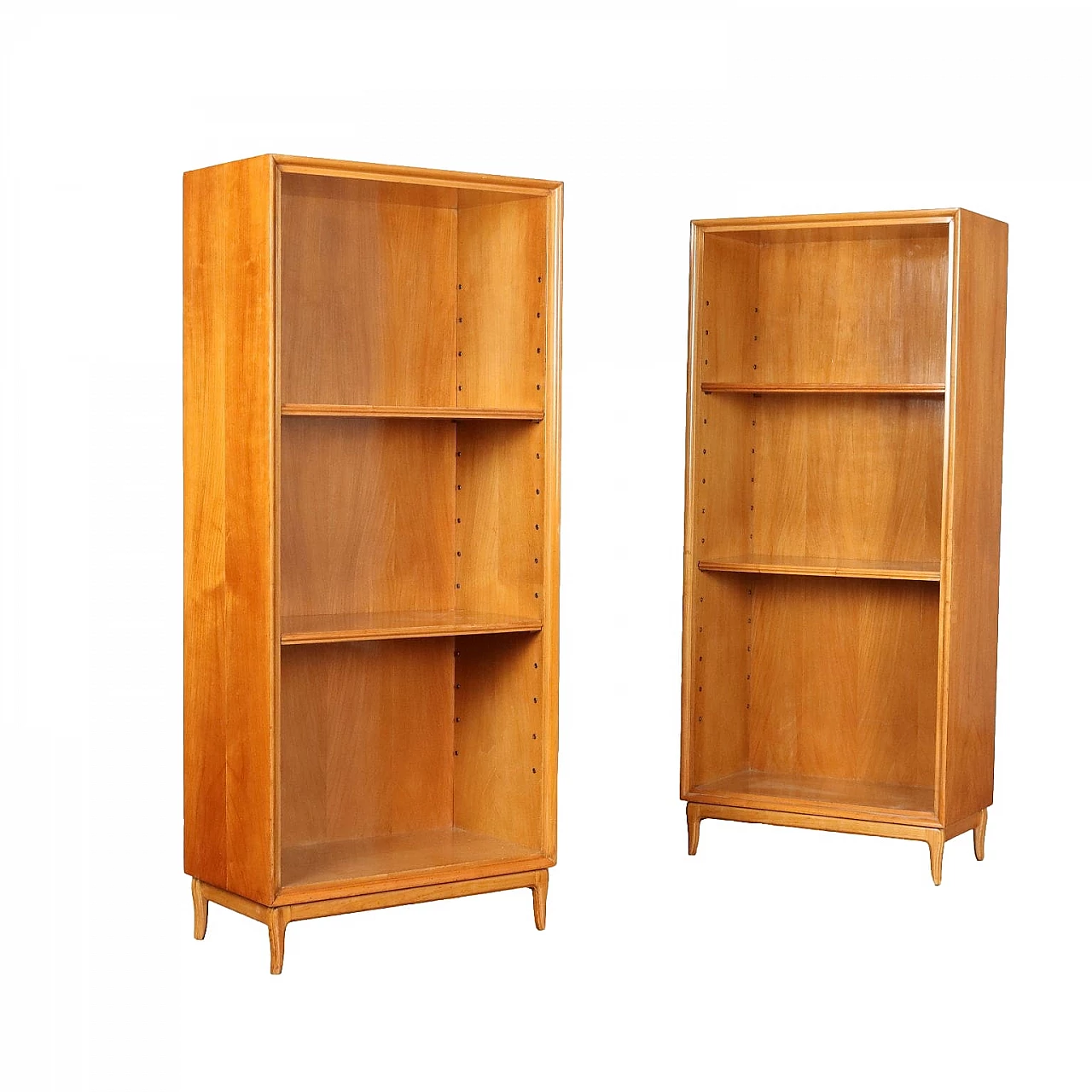 Pair of bookcases in stained poplar veneer, 1950s 1