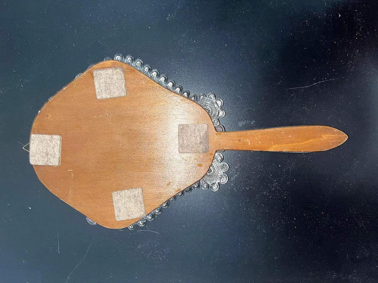 Specchio in vetro di Murano con motivi floreali rosa, anni '50 9