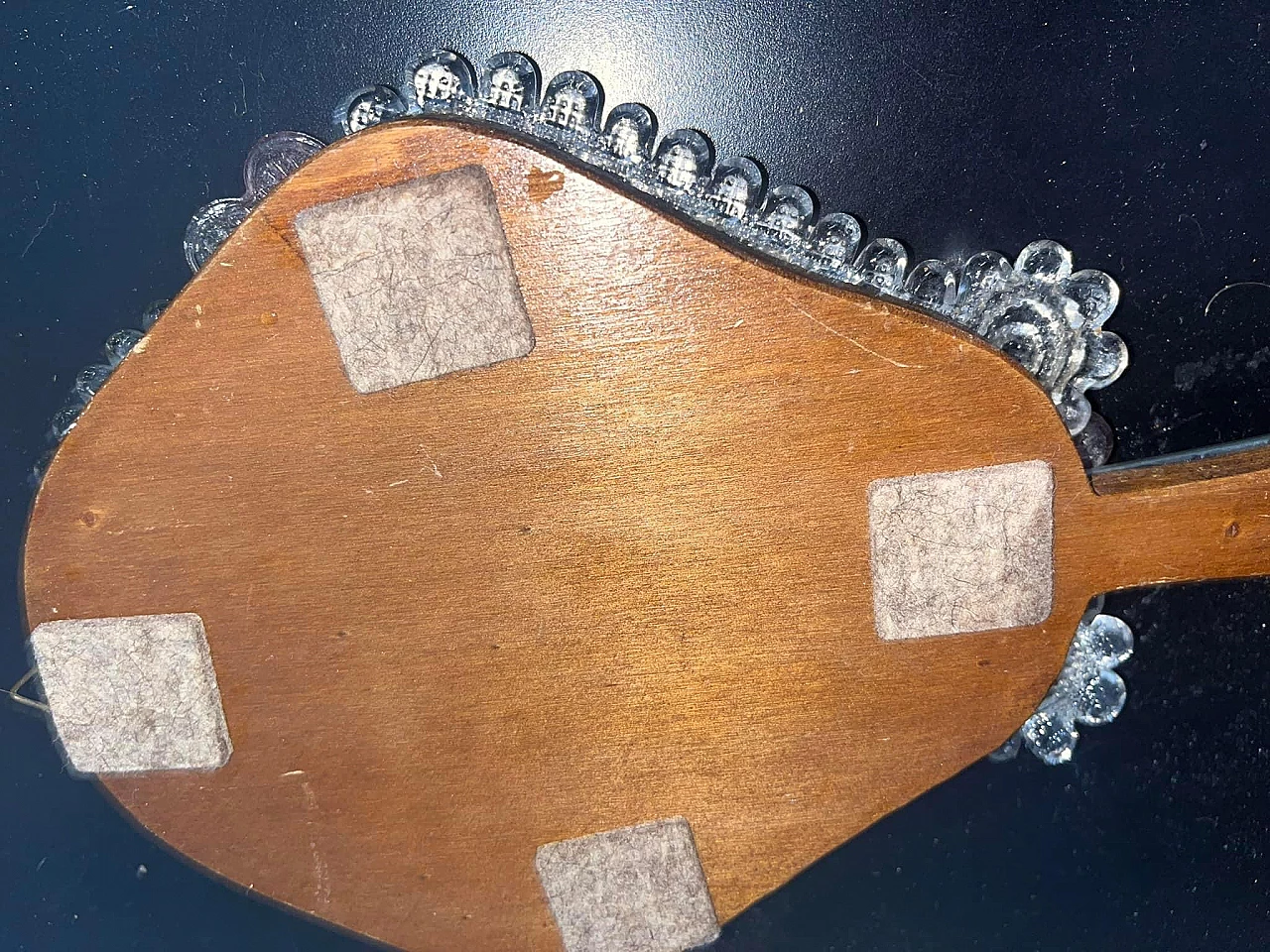 Specchio in vetro di Murano con motivi floreali rosa, anni '50 10