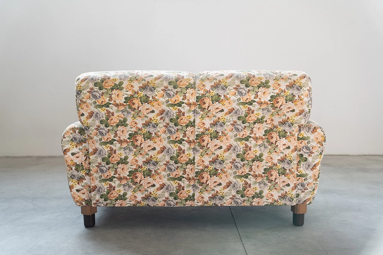 2-Seater sofa with floral fabric and wooden structure, 1970 18