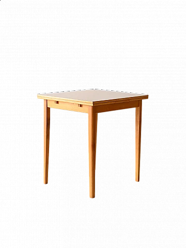 Scandinavian extendable birchwood table with formica top, 1960s