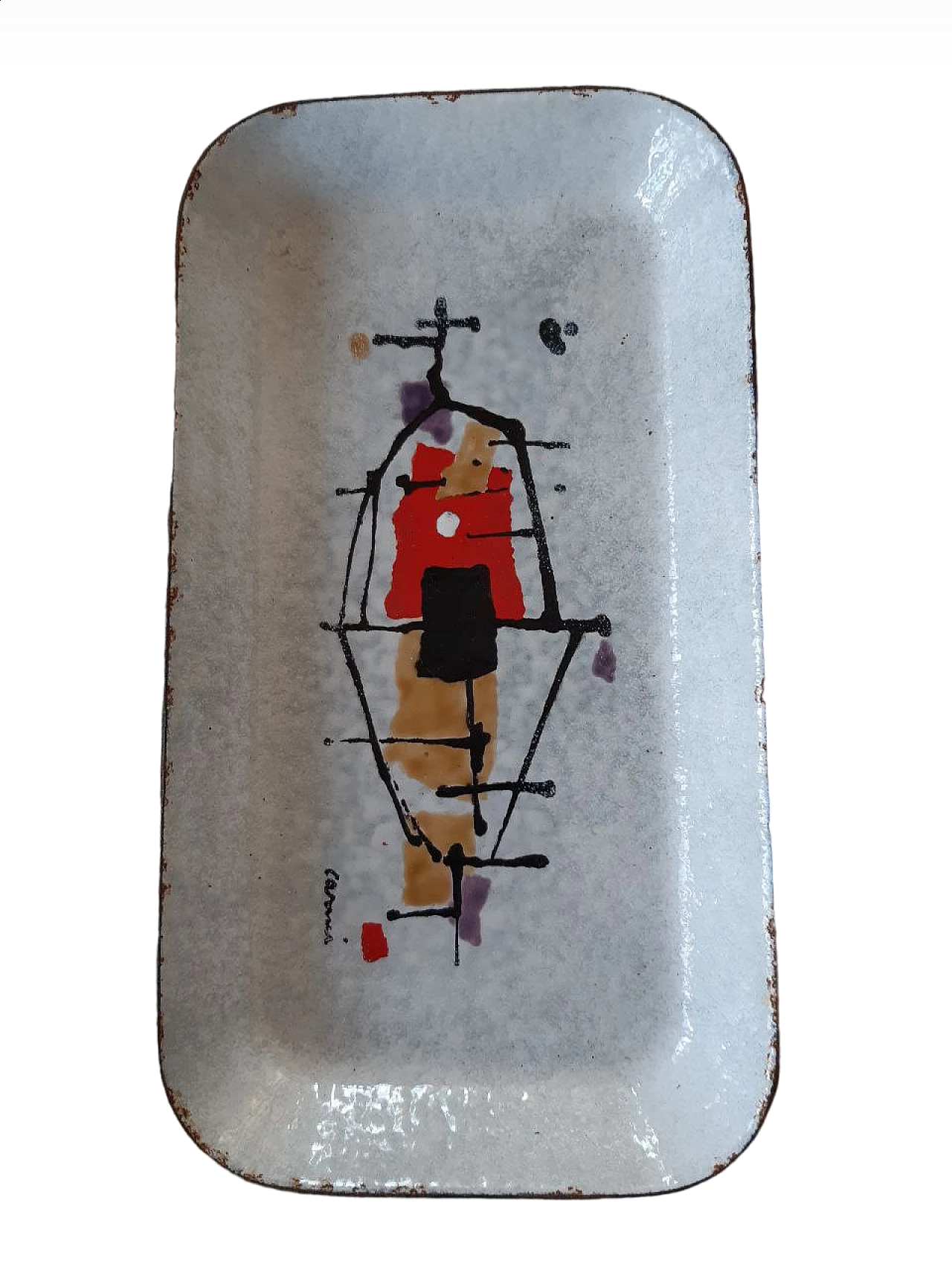 Vassoio smaltato di Eugenio Carmi per Lamierino Cornigliano, anni '50 9