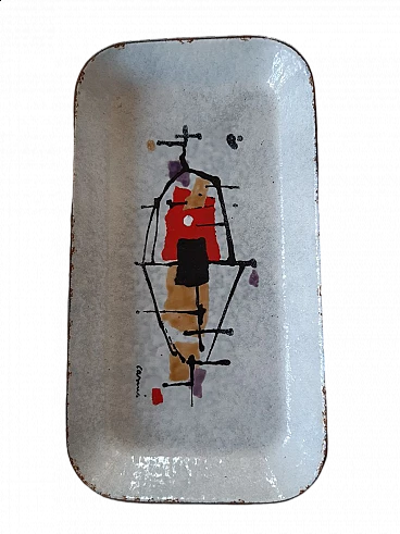 Vassoio smaltato di Eugenio Carmi per Lamierino Cornigliano, anni '50