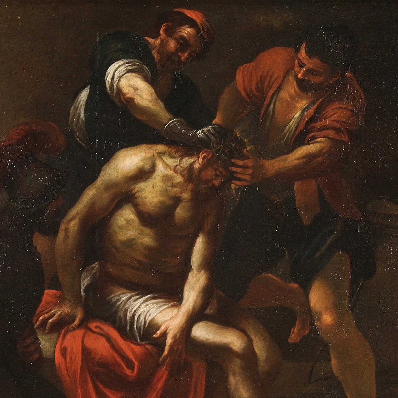 Crowning with thorns, oil on canvas, 17th century 3