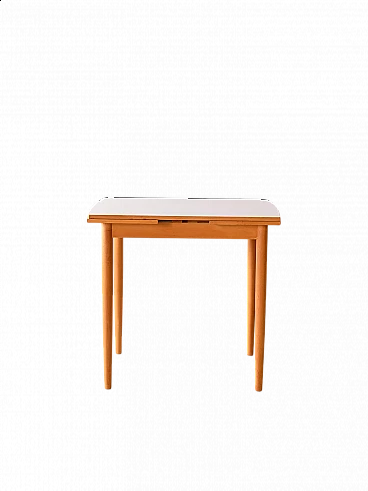 Extendable birchwood table with grey formica top, 1960s