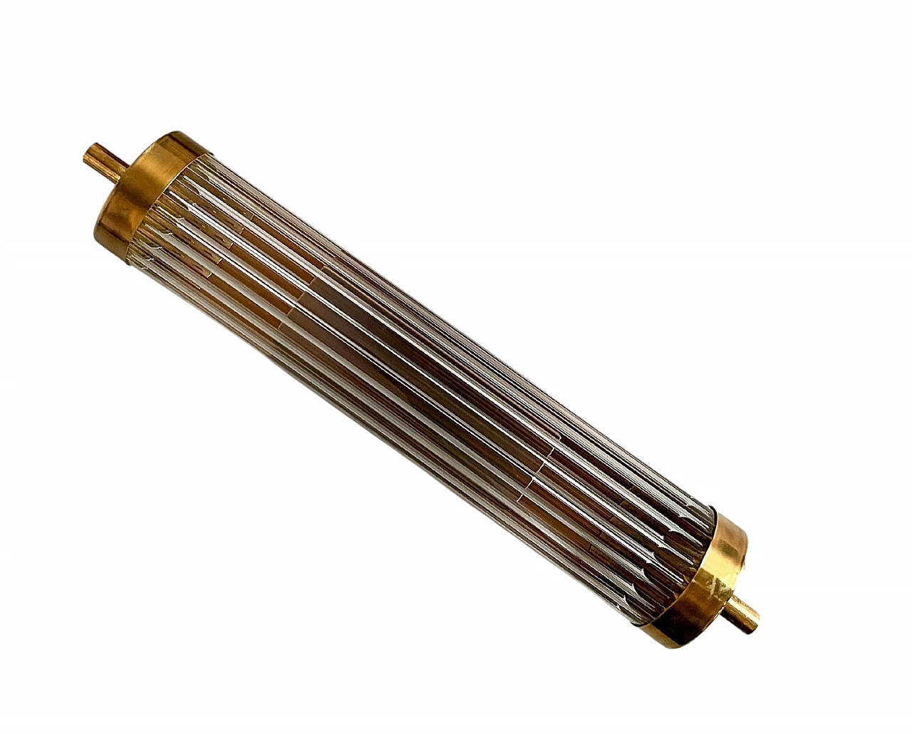 Art Deco style brass and fluted glass wall light 17