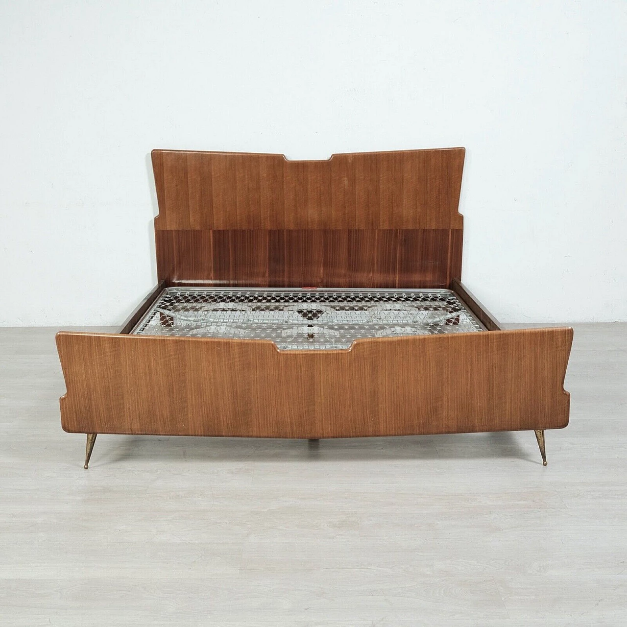 Wooden double bed frame, 1950s 1