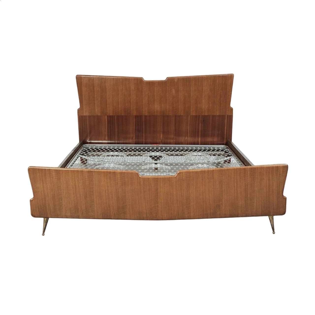 Wooden double bed frame, 1950s 16
