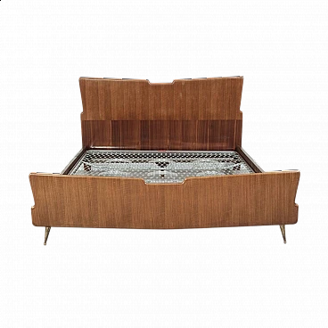 Wooden double bed frame, 1950s