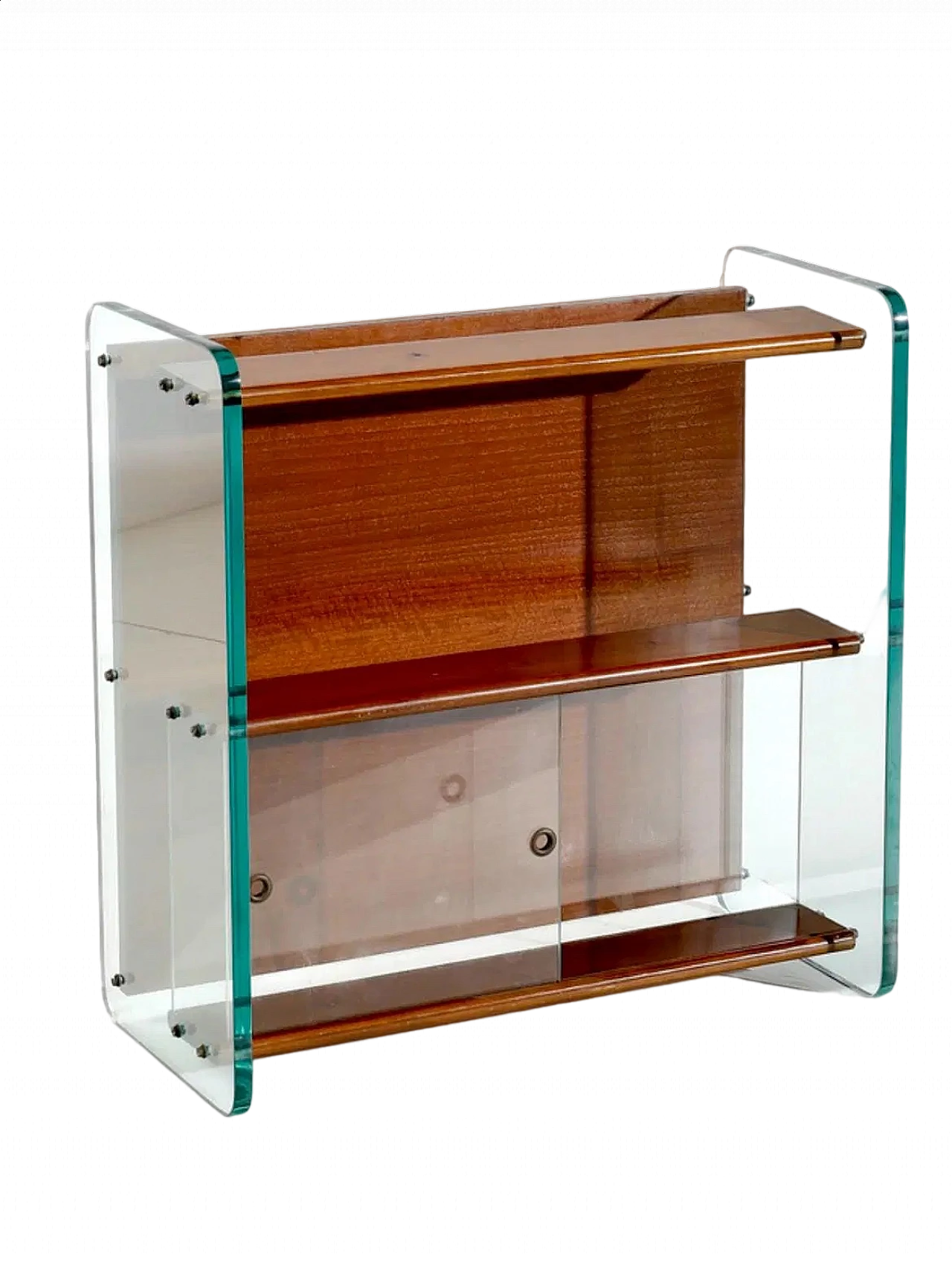Wooden and glass bookcase by Parigi & Prina for Rimadesio, 1960s 7