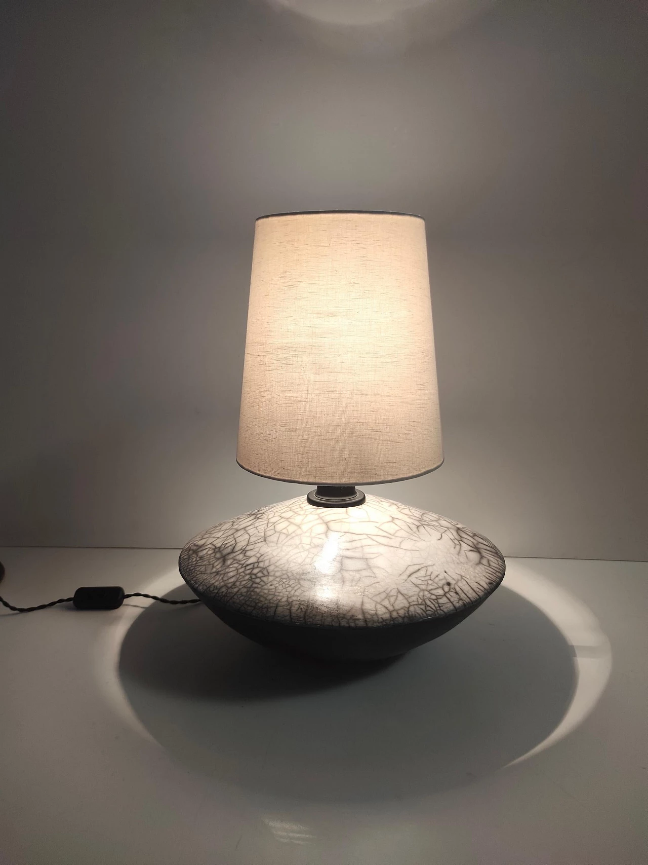 Raku ceramic table lamp, 1980s 2