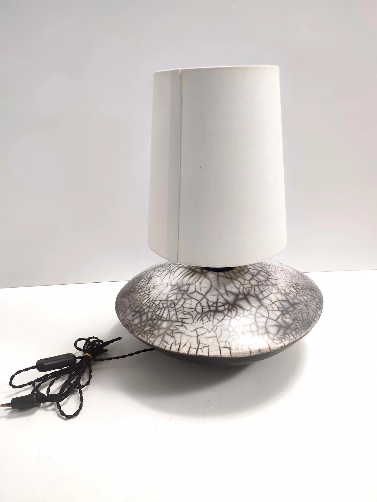 Raku ceramic table lamp, 1980s 4