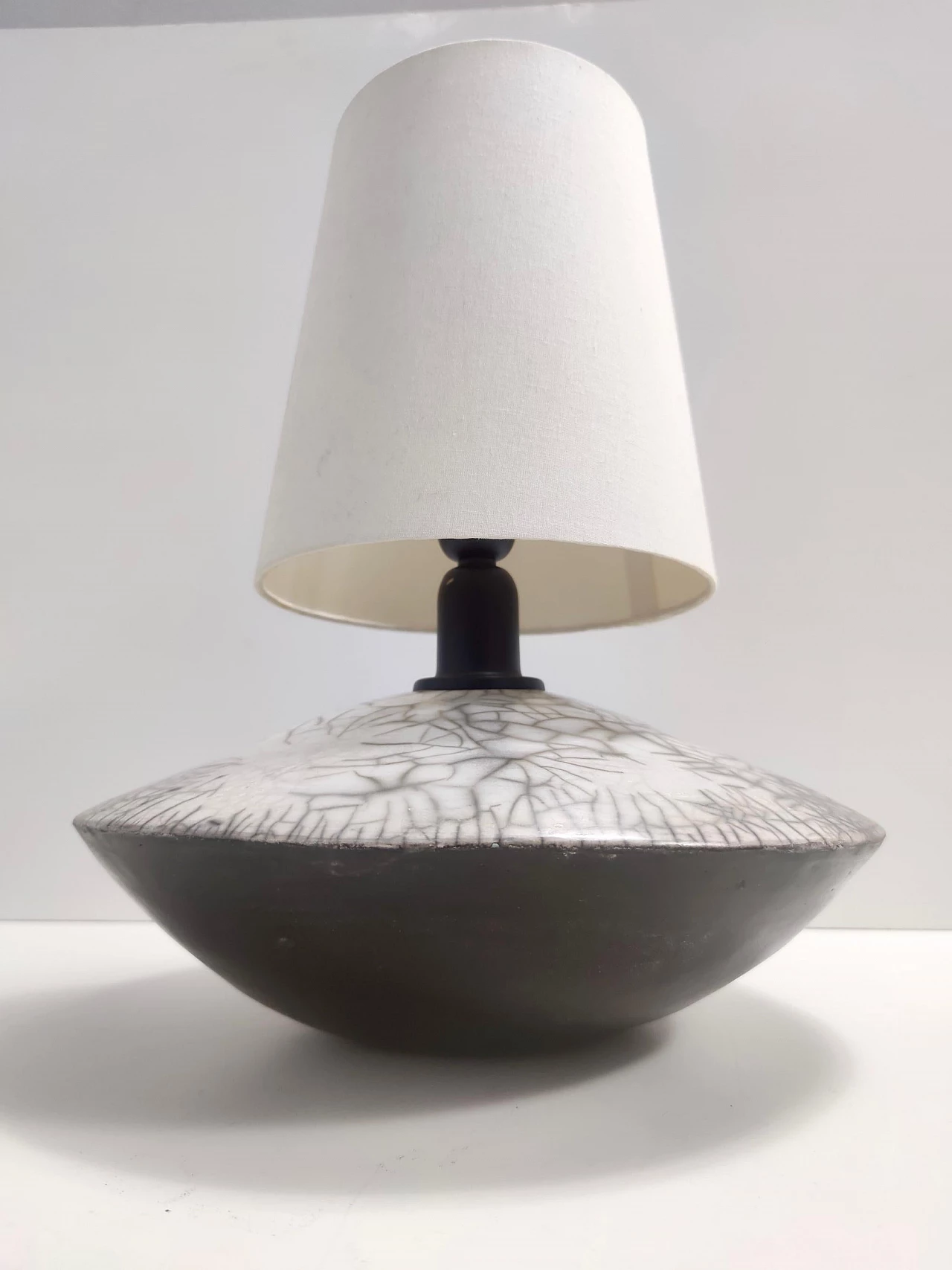 Raku ceramic table lamp, 1980s 7
