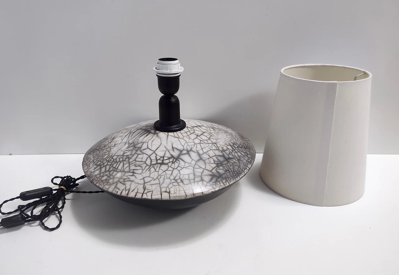 Lampada da tavolo in ceramica Raku, anni '80 9