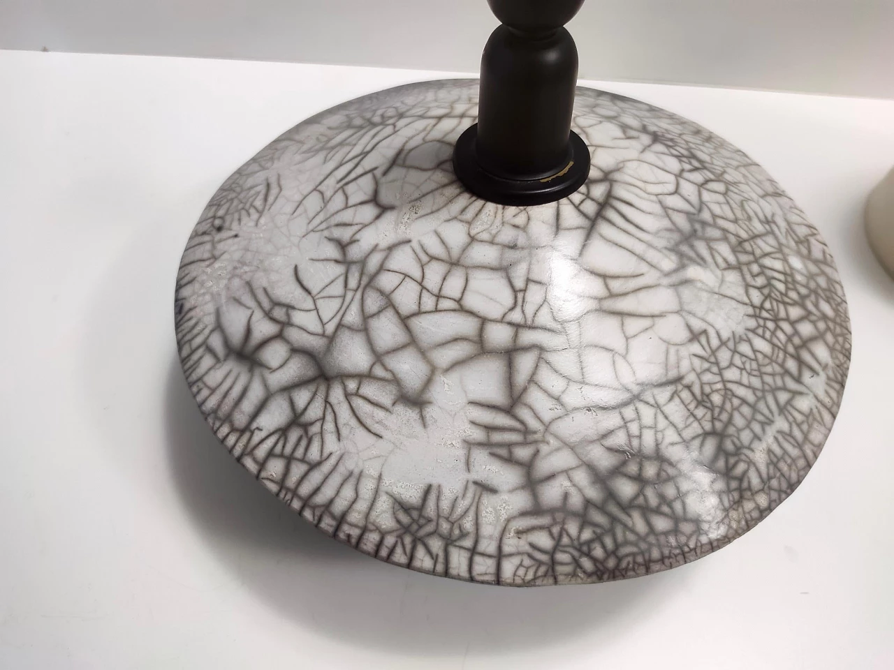 Lampada da tavolo in ceramica Raku, anni '80 10