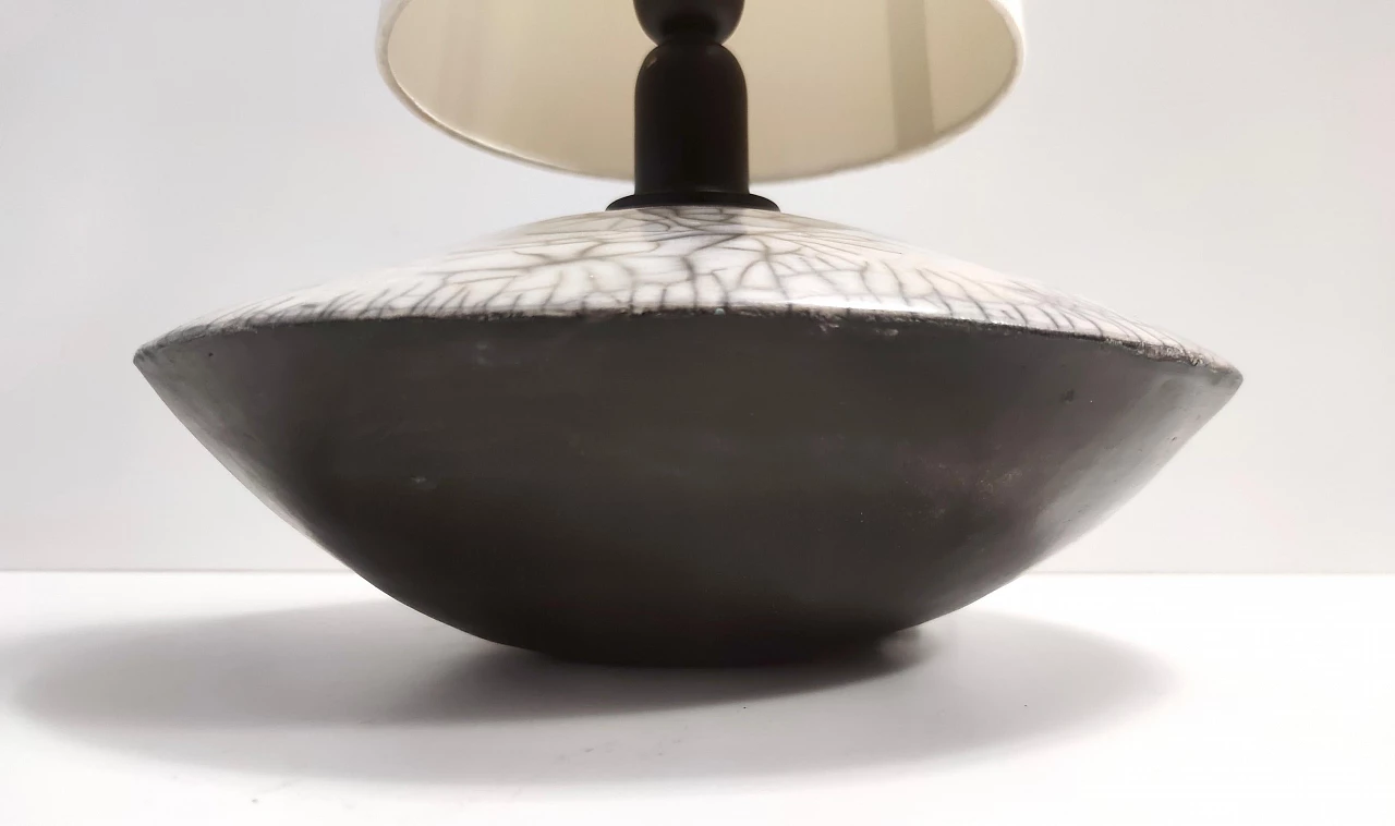 Raku ceramic table lamp, 1980s 11