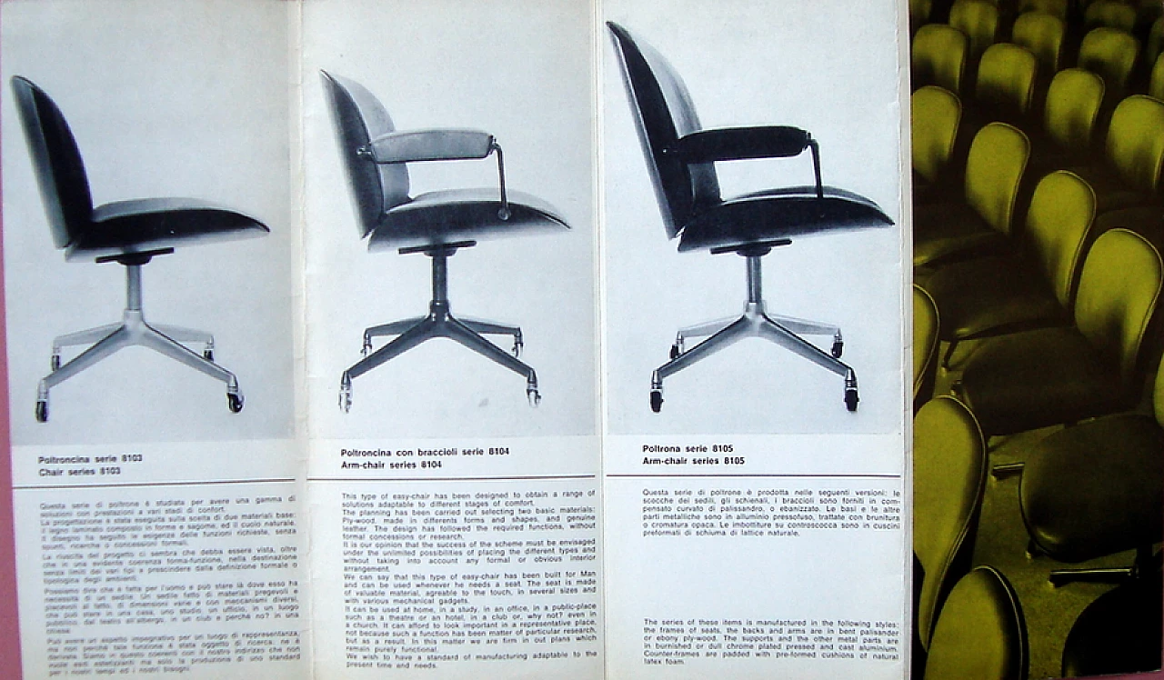 Coppia di sedie da ufficio Parioli 8105 di Ennio Fazioli per MIM Roma 8